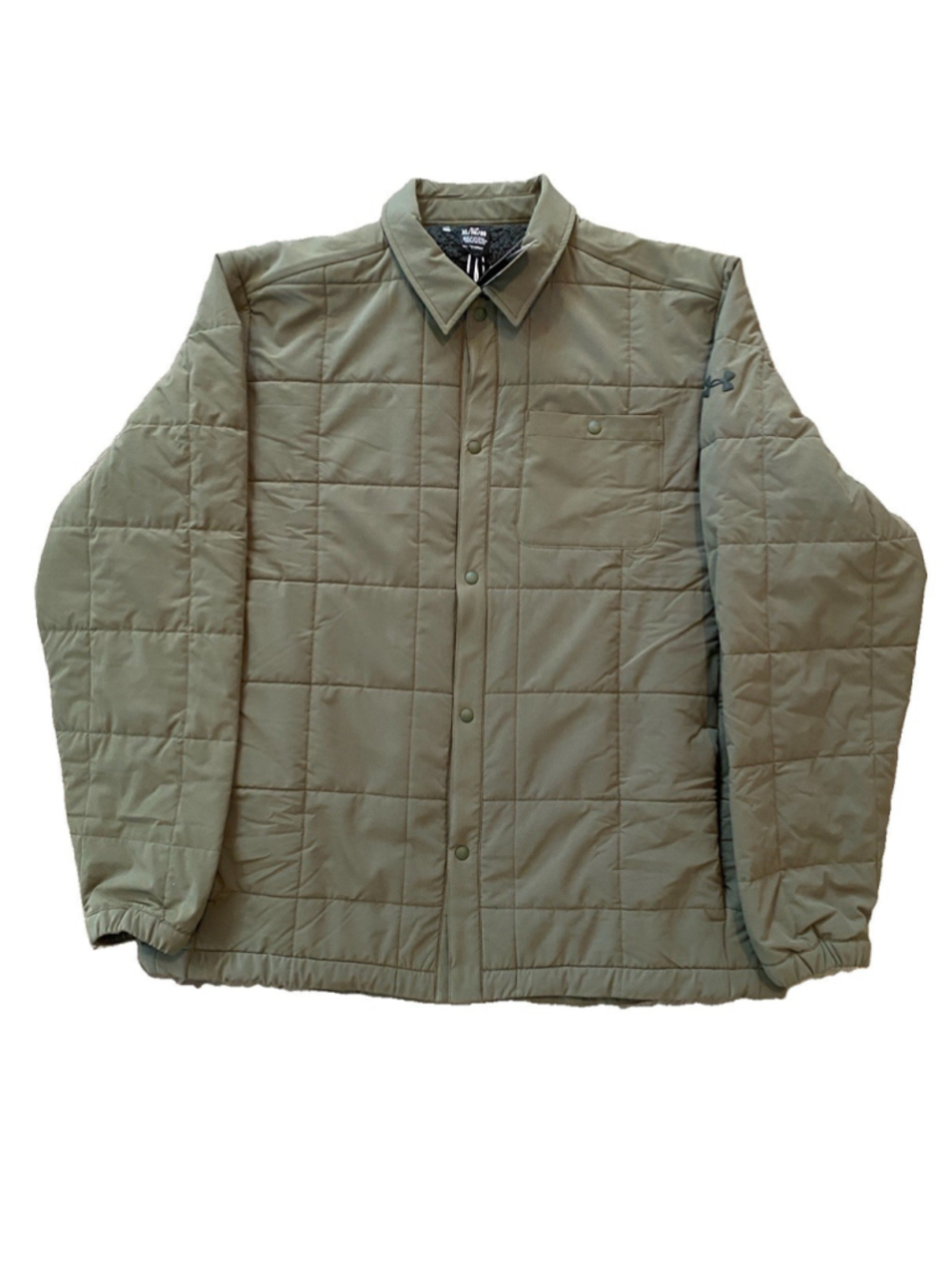 Under Armour UA Storm Full Zip Jacket Mens XLarge Olive Green Fleece Lined Coat